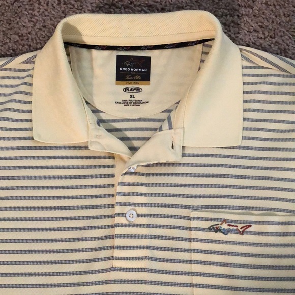 Greg Norman PlayDry Golf Polo Shirt SZ XL Yellow - Picture 1 of 4